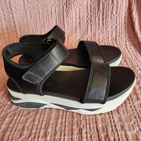 Aldo Zarella Black And White Thick Sole Round Toe Sandal Women's Size  8M - Picture 4 of 10